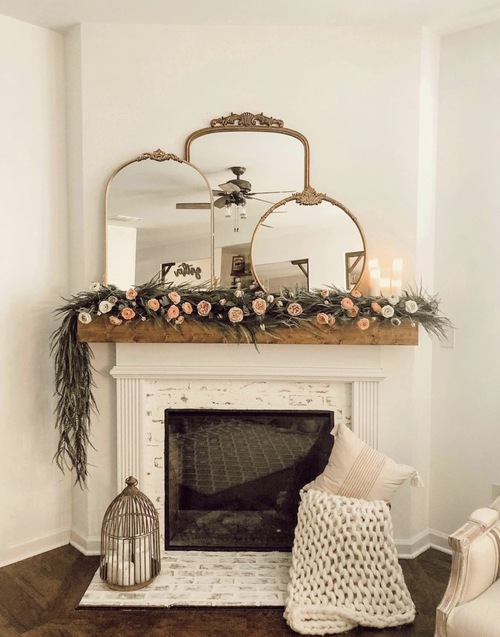 Mantel Decorating Ideas with mirrors