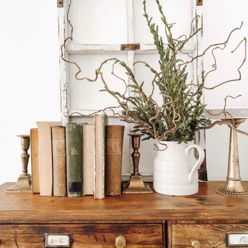 vintage decor books ideas with brown items