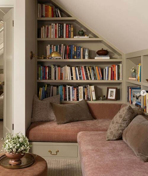 vintage decor books ideas with  understairs area