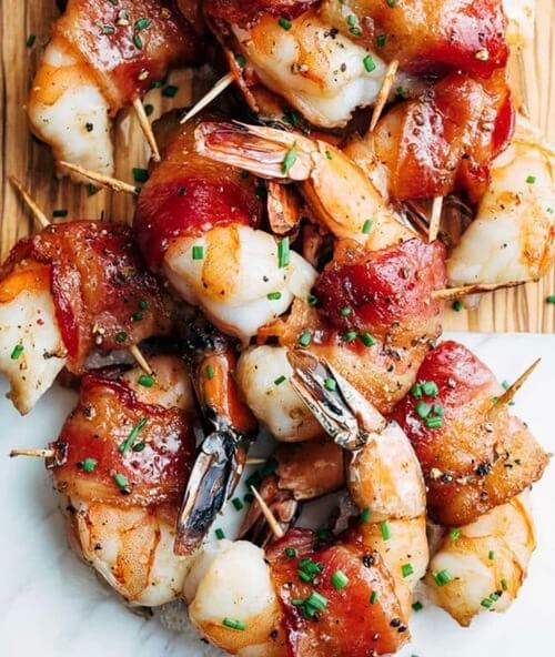 Bacon-wrapped shrimp