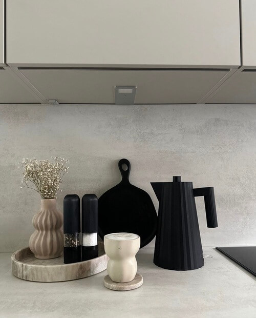 Kitchen Decor and Organization Ideas with black and beige