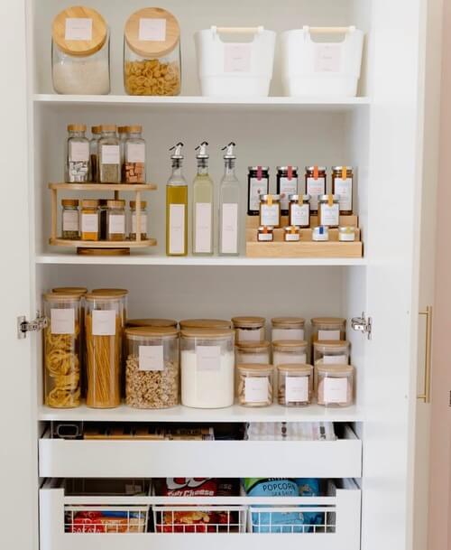 Kitchen Decor and Organization Ideas with built-in shelves