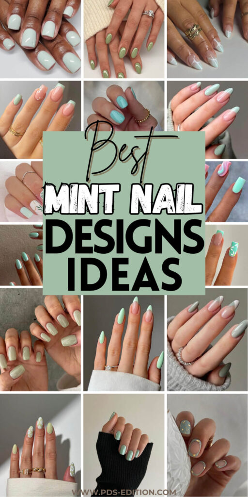 mint green nail designs