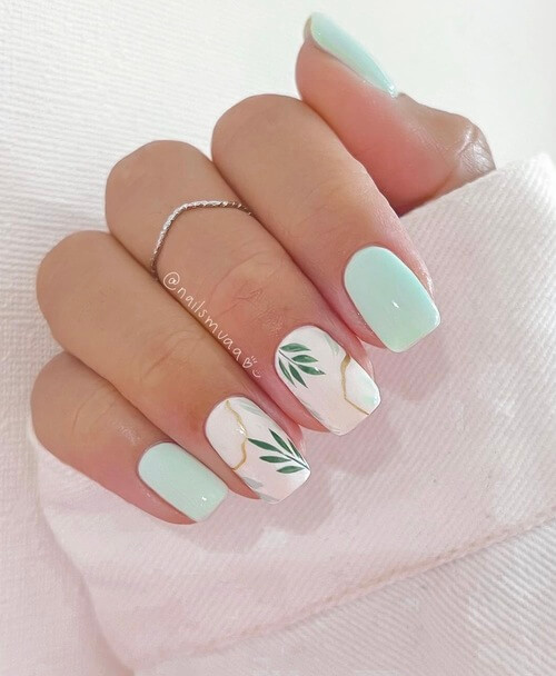 Mint with white leaf accents