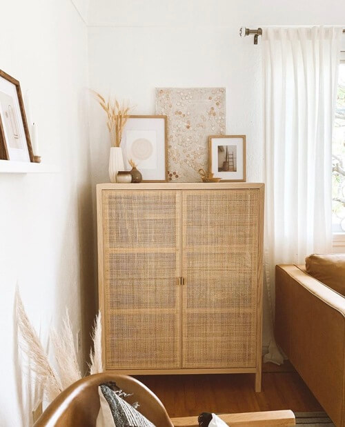 Home Refresh Ideas with a wicker cabinet