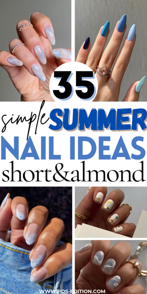 simple summer nail ideas short&lmond