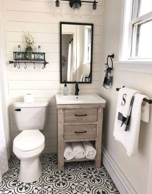 small bathroom decor ideas on a budget with floor tiles