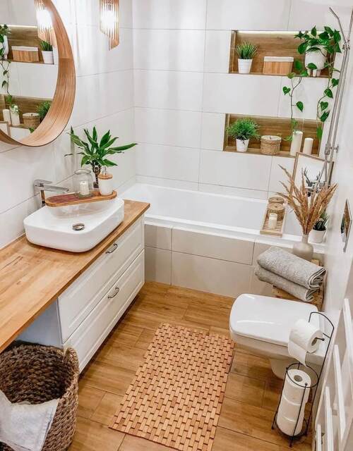 small bathroom decor ideas on a budget with bohemian style