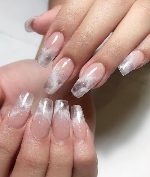 White wave summer nail art