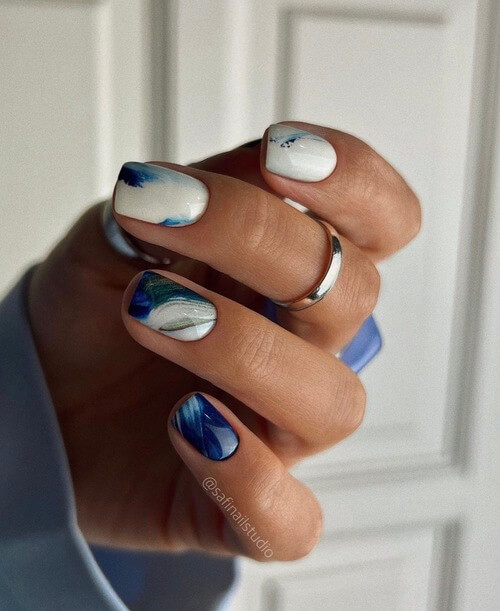 Combining blue, white and green