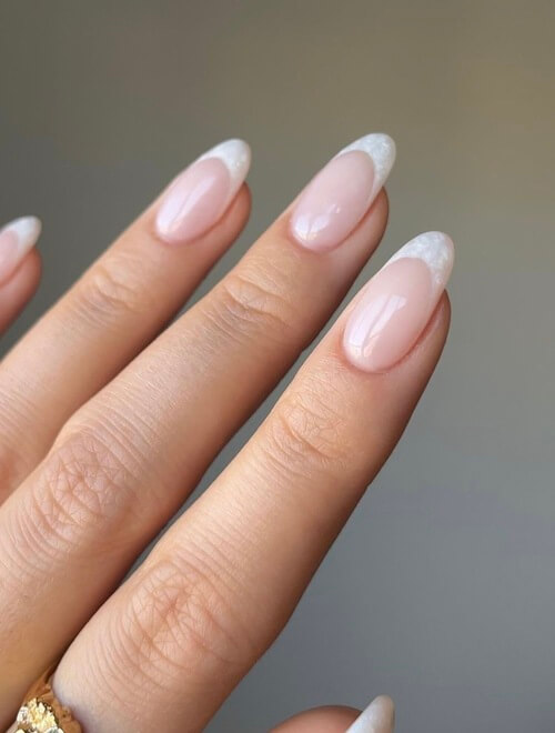 Simple white French tips 