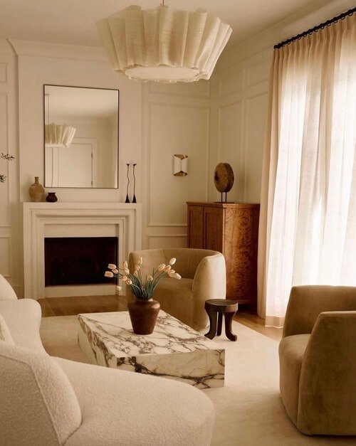 fall mantel decorating ideas with a serene mirror