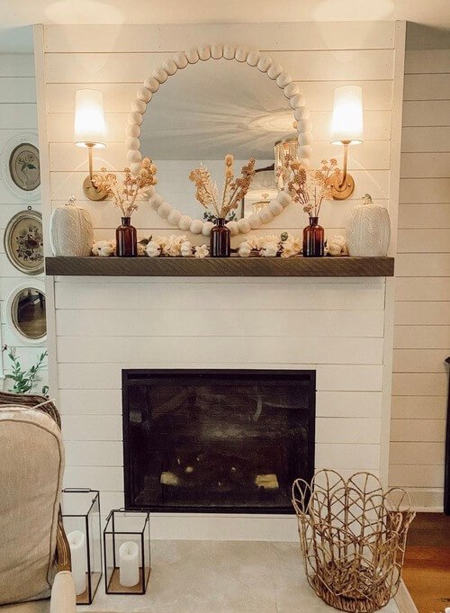 fall mantel decorating ideas with a focal point