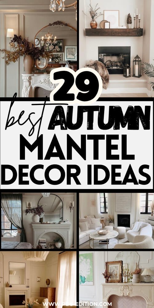 fall mantel decorating ideas pin 1