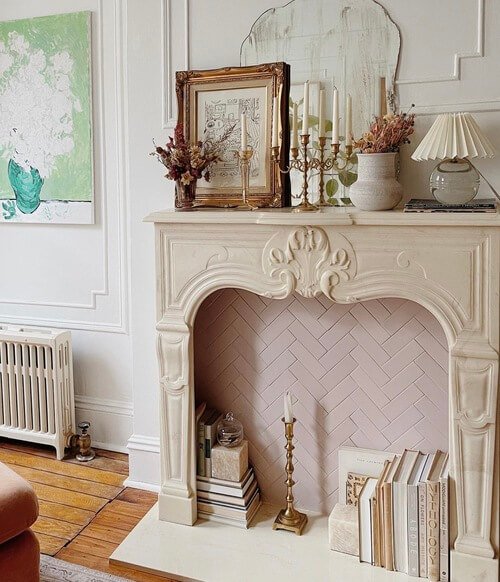 fall mantel decorating ideas with books